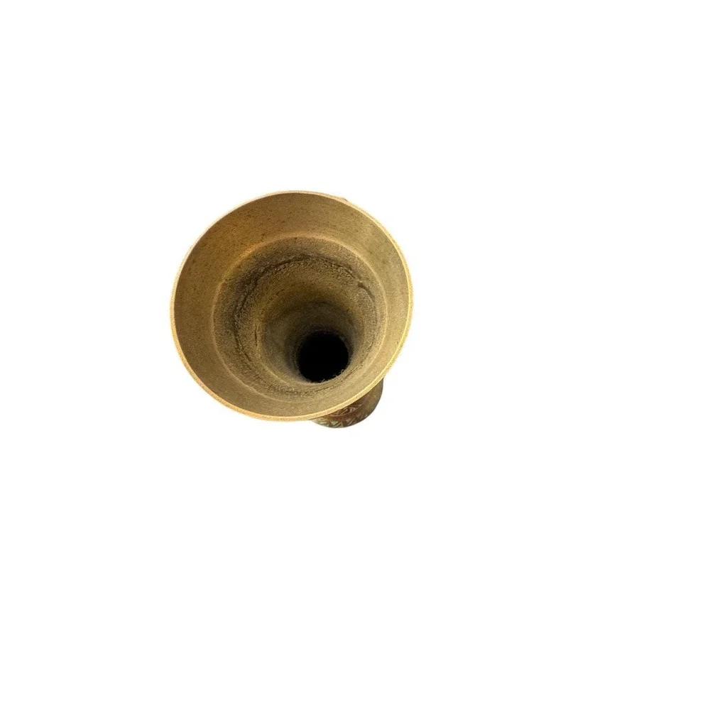 Vintage Brass ‎ Hand Etched Vase Made In India 10